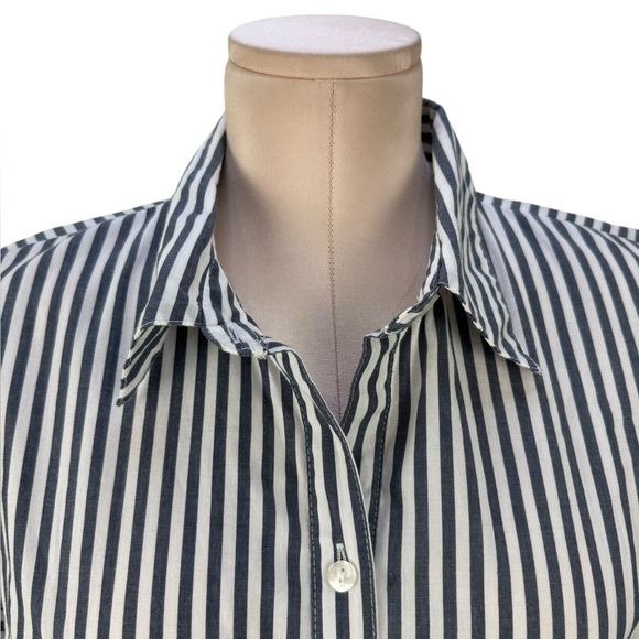 Abercrombie & Fitch Striped Short-Sleeve Midi Shirt Dress XL Tall - Picture 7 of 10